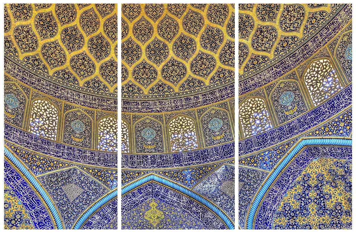 AP3-013 3 Panel Sheikh Lotfollah Mosque. Isfahan, Iran.